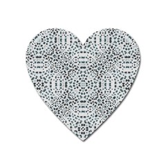 Dots Motif Geometric Print Design Heart Magnet by dflcprintsclothing