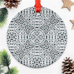 Dots Motif Geometric Print Design Round Ornament (two Sides)