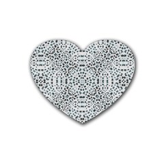 Dots Motif Geometric Print Design Heart Coaster (4 Pack)  by dflcprintsclothing