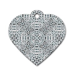 Dots Motif Geometric Print Design Dog Tag Heart (two Sides)