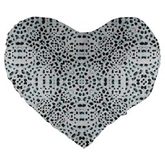 Dots Motif Geometric Print Design Large 19  Premium Heart Shape Cushions