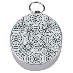 Dots Motif Geometric Print Design Silver Compasses