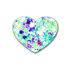 Sequins And Pins Rubber Coaster (heart)  by essentialimage