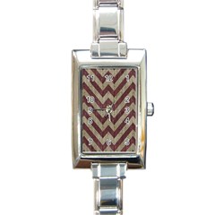 Vintage Grunge Geometric Chevron Pattern Rectangle Italian Charm Watch by dflcprintsclothing