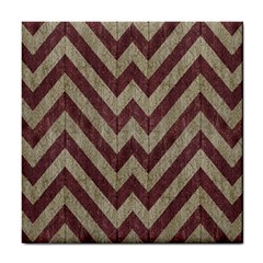 Vintage Grunge Geometric Chevron Pattern Tile Coaster by dflcprintsclothing