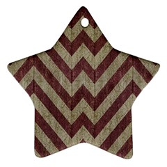 Vintage Grunge Geometric Chevron Pattern Ornament (star) by dflcprintsclothing