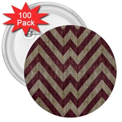 Vintage Grunge Geometric Chevron Pattern 3  Buttons (100 Pack)  by dflcprintsclothing