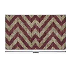 Vintage Grunge Geometric Chevron Pattern Business Card Holder