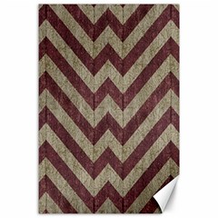 Vintage Grunge Geometric Chevron Pattern Canvas 24  X 36  by dflcprintsclothing