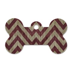 Vintage Grunge Geometric Chevron Pattern Dog Tag Bone (one Side) by dflcprintsclothing