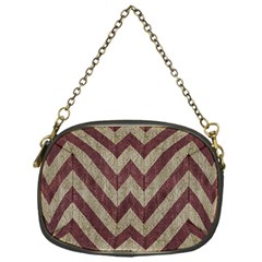 Vintage Grunge Geometric Chevron Pattern Chain Purse (one Side) by dflcprintsclothing