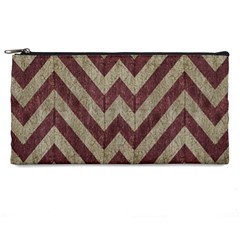 Vintage Grunge Geometric Chevron Pattern Pencil Case by dflcprintsclothing