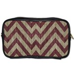 Vintage Grunge Geometric Chevron Pattern Toiletries Bag (Two Sides) Front