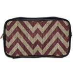 Vintage Grunge Geometric Chevron Pattern Toiletries Bag (Two Sides) Back