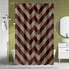 Vintage Grunge Geometric Chevron Pattern Shower Curtain 48  X 72  (small)  by dflcprintsclothing