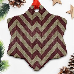 Vintage Grunge Geometric Chevron Pattern Ornament (snowflake) by dflcprintsclothing