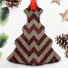 Vintage Grunge Geometric Chevron Pattern Ornament (christmas Tree)  by dflcprintsclothing