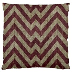 Vintage Grunge Geometric Chevron Pattern Large Cushion Case (two Sides)