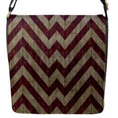 Vintage Grunge Geometric Chevron Pattern Flap Closure Messenger Bag (s)