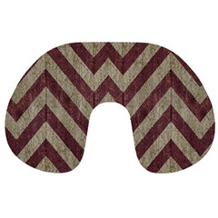 Vintage Grunge Geometric Chevron Pattern Travel Neck Pillow