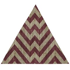 Vintage Grunge Geometric Chevron Pattern Wooden Puzzle Triangle by dflcprintsclothing