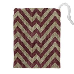 Vintage Grunge Geometric Chevron Pattern Drawstring Pouch (4xl) by dflcprintsclothing