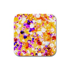 Summer Sequins Rubber Square Coaster (4 Pack)  by essentialimage