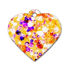 Summer Sequins Dog Tag Heart (Two Sides)