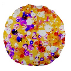 Summer Sequins Large 18  Premium Round Cushions