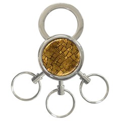 Golden Mosaic Texture Print 3-ring Key Chain