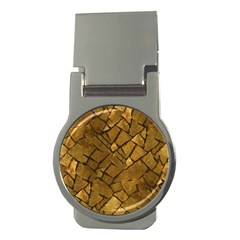 Golden Mosaic Texture Print Money Clips (round)  by dflcprintsclothing