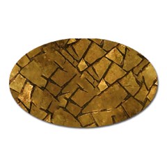 Golden Mosaic Texture Print Oval Magnet by dflcprintsclothing