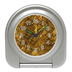 Golden Mosaic Texture Print Travel Alarm Clock