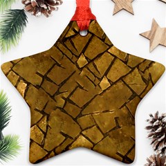 Golden Mosaic Texture Print Star Ornament (two Sides)