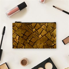 Golden Mosaic Texture Print Cosmetic Bag (small)