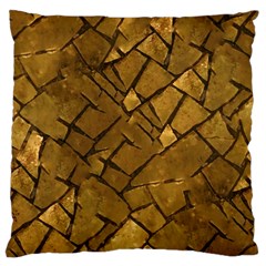 Golden Mosaic Texture Print Large Cushion Case (one Side) by dflcprintsclothing