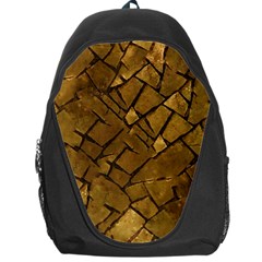 Golden Mosaic Texture Print Backpack Bag by dflcprintsclothing