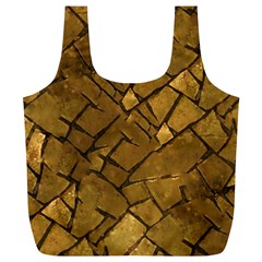 Golden Mosaic Texture Print Full Print Recycle Bag (xl)