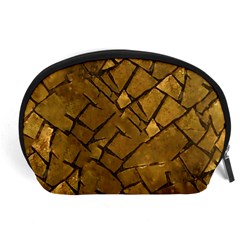 Golden Mosaic Texture Print Accessory Pouch (large) by dflcprintsclothing