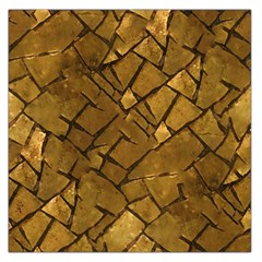 Golden Mosaic Texture Print Large Satin Scarf (square) by dflcprintsclothing