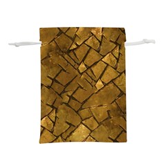 Golden Mosaic Texture Print Lightweight Drawstring Pouch (l)