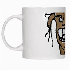 Sketchy Monster Head Drawing White Mugs