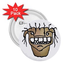 Sketchy Monster Head Drawing 2 25  Buttons (10 Pack)  by dflcprintsclothing