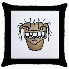 Sketchy Monster Head Drawing Throw Pillow Case (black)