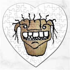 Sketchy Monster Head Drawing Jigsaw Puzzle (heart) by dflcprintsclothing