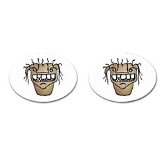 Sketchy Monster Head Drawing Cufflinks (oval)