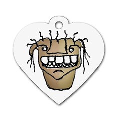 Sketchy Monster Head Drawing Dog Tag Heart (one Side) by dflcprintsclothing