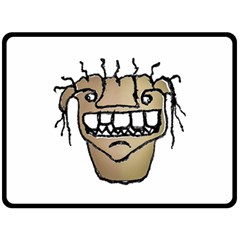 Sketchy Monster Head Drawing Fleece Blanket (large)  by dflcprintsclothing