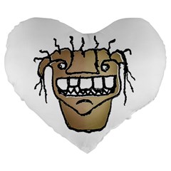 Sketchy Monster Head Drawing Large 19  Premium Heart Shape Cushions