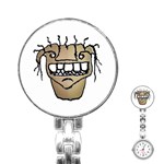 Sketchy Monster Head Drawing Stainless Steel Nurses Watch Front